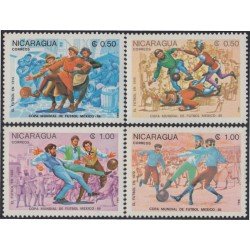 Nicaragua 1357/60 1985 Mexico 86 Copa Mundial de Fútbol MNH