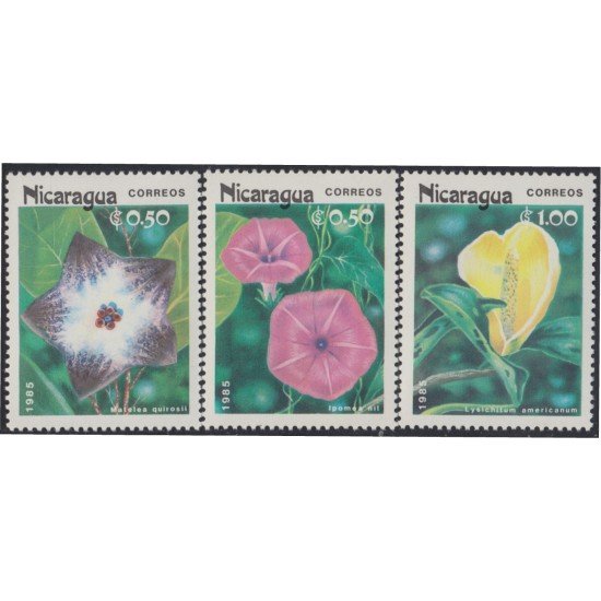 Nicaragua 1365/67 1985 Flores locales Flowers MNH