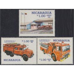 Nicaragua 1379/81 1985 6º Aniversario de la Fundación Sinacoi Lucha contra el Incendio MNH