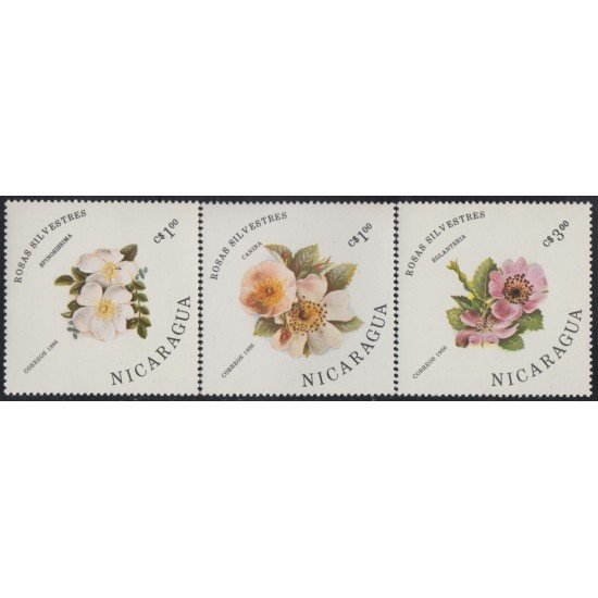 Nicaragua 1404/06 1986 Rosas salvajes Flores Flowers MNH