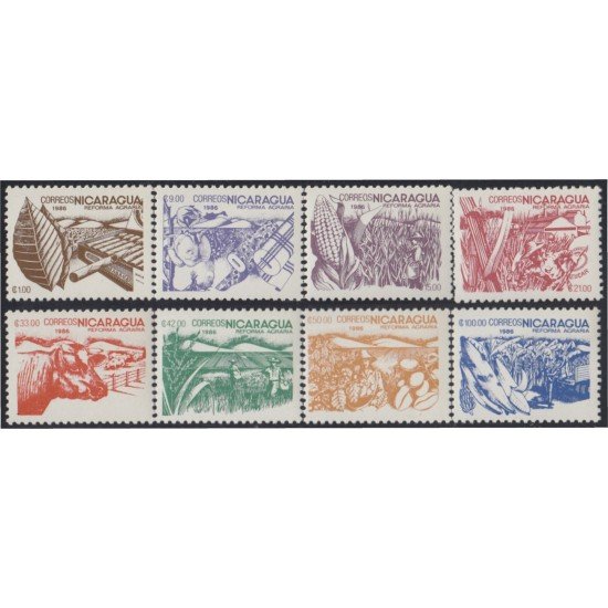 Nicaragua 1411/18 1986 Serie Antigua Reforma Agraria MNH
