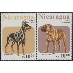 Nicaragua 1470/71 1987 Perros de raza MNH