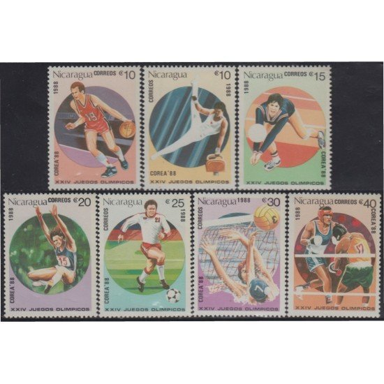 Nicaragua 1493/99 1988 Juegos Olímpicos de Verano MNH Nicaragua 1493/99 1988 Juegos Olímpicos de Verano MNH