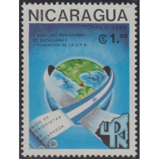 Nicaragua 1500 1988 10º Aniversario de la Unión de periodistas nicaragüenses MNH Nicaragua 1500 1988 10º Aniversario de la Unión de periodistas nicaragüenses MNH