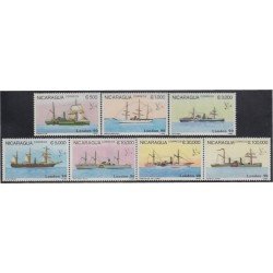 Nicaragua 1516/22 1990 London 90 Exposición Filatélica Mundial Barcos a vapor MNH