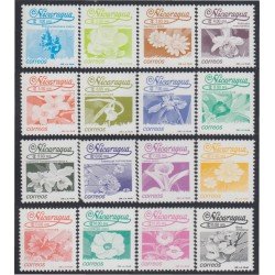 Nicaragua 1565/80 1991 Flores Flowers MNH