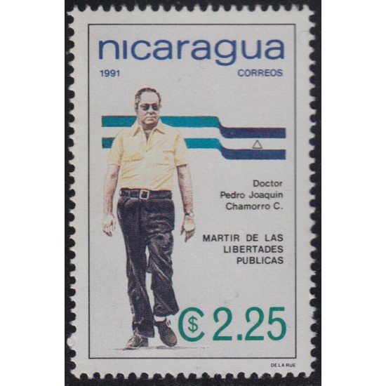Nicaragua 1581 1991 Homenaje a Pedro Joaquín Chamorro MNH