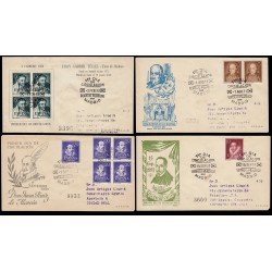 España Spain 1071/74 1950/53 Literatos SPD Sobre Primer Día España Spain 1071/74 1950/53 Literatos SPD Sobre Primer Día