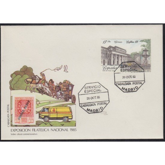 España Spain SH2814 1985 Exposición Fil. Nac.Exfilna 85 SPD Sobre Primer Día