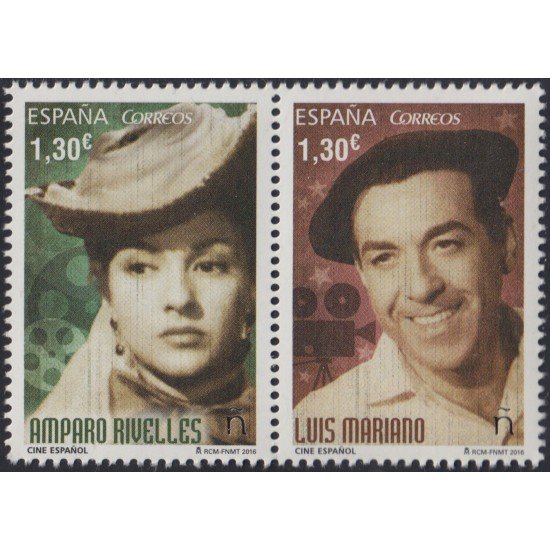 España Spain 5095/96 2016 Amparo Rivelles Luis Mariano MNH