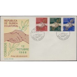 Guinea ecuatorial 1/3 1968 2 de Octubre SPD Sobre Primer Día