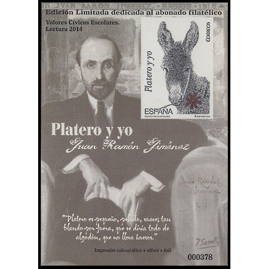 España Spain Prueba de lujo 119a 2014 Juan Ramón Jiménez Platero y Yo España Spain Prueba de lujo 119a 2014 Juan Ramón Jiménez Platero y Yo
