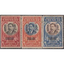 Uruguay 278/80 1924 Jose Enrique Rodó MH