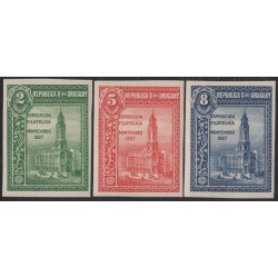Uruguay 331/333 1927 Exposición filatélica de Montevideo MNH Uruguay 331/333 1927 Exposición filatélica de Montevideo MNH