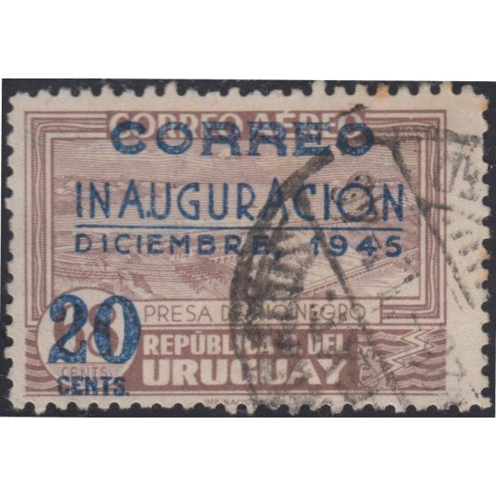 Uruguay 567 1945 Inauguración de la presa sur de Río Negro Usado Uruguay 567 1945 Inauguración de la presa sur de Río Negro Usado
