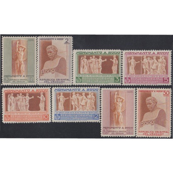 Uruguay 583/90 1948 Inauguración del monumento al escritor José Enrique Rodo MNH