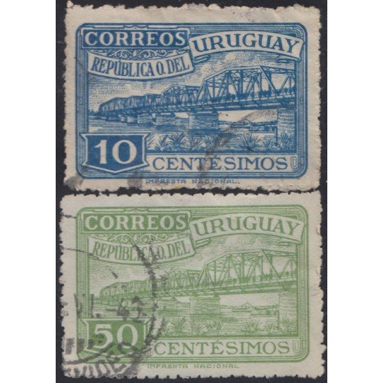 Uruguay 591/92 1948 Amistad Brasil- Uruguay Usado