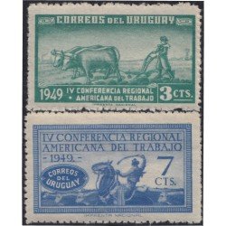 Uruguay 597/98 1949 4º Conferencia regional americana de trabaj en Montevideo MNH Uruguay 597/98 1949 4º Conferencia regional americana de trabaj en Montevideo MNH