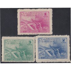 Uruguay 599/601 1950 Bicentenario de Cordon distrito de Montevideo MNH Uruguay 599/601 1950 Bicentenario de Cordon distrito de Montevideo MNH