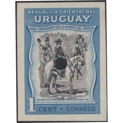Uruguay 605 1951 Prueba Artigas en la calera de la huérfanas Centenario de la muerte del prócer MNH Uruguay 605 1951 Prueba Artigas en la calera de la huérfanas Centenario de la muerte del prócer MNH