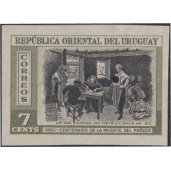 Uruguay 609 1951 Prueba Artigas Centenario de la muerte del prócer Uruguay 609 1951 Prueba Artigas Centenario de la muerte del prócer
