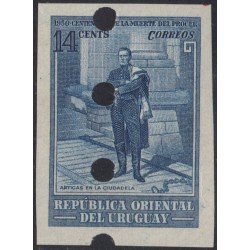 Uruguay 612 1951 Prueba Artigas Centenario de la muerte del prócer Uruguay 612 1951 Prueba Artigas Centenario de la muerte del prócer