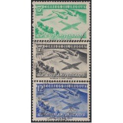 Uruguay 616/18 1952 75º Aniversario de la UPU Usado Uruguay 616/18 1952 75º Aniversario de la UPU Usado