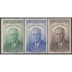 Uruguay 620/22 1953 Homenaje a Roosevelt MNH Uruguay 620/22 1953 Homenaje a Roosevelt MNH