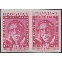 Uruguay 642a 1956 Centenario del nacimiento del Presidente José Battle y Ordonez SD pareja Uruguay 642a 1956 Centenario del nacimiento del Presidente José Battle y Ordonez SD pareja