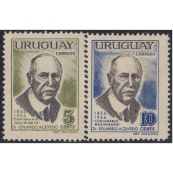 Uruguay 648/49 1958 Centenario del nacimiento de Eduardo Acevedo MNH Uruguay 648/49 1958 Centenario del nacimiento de Eduardo Acevedo MNH