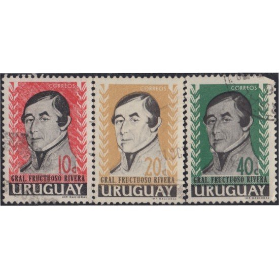Uruguay 697/99 1962 General Fructuoso Rivera Usado