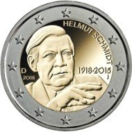 Alemania 2018 2 € euros conmemorativos Cent. Helmut Schmidt ( 5 cecas ) 