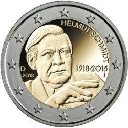 Alemania 2018 2 € euros conmemorativos Cent. Helmut Schmidt ( 5 cecas ) 