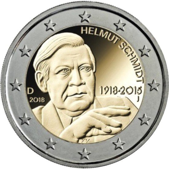 Alemania 2018 2 € euros conmemorativos Cent. Helmut Schmidt ( 5 cecas ) 