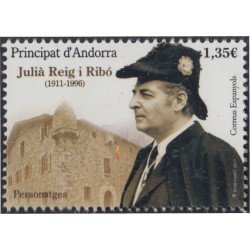 Andorra Española 459 2017 Personajes Juliá Reig i Ribó MNH Andorra Española 459 2017 Personajes Juliá Reig i Ribó MNH