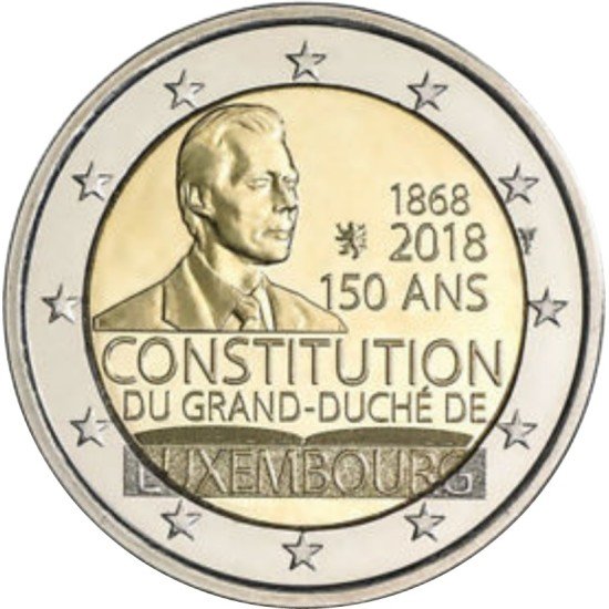 Luxemburgo 2018 2 € euros conmemorativos Av. de la Constitución Luxemburgo 2018 2 € euros conmemorativos Av. de la Constitución