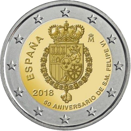 España 2018 2 € euros conmemorativos 50 Av. Felipe VI España 2018 2 € euros conmemorativos 50 Av. Felipe VI