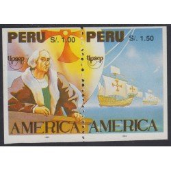  Upaep 1992 Perú Variedad variety Sin dentar dentado vertical Colon Columbus