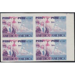 Upaep 1992 Perú Variedad variety Sin dentar Colon Columbus color Bl.4