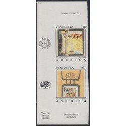 Upaep 1992 Venezuela 1601/02 Sin dentar Imperforated MNH
