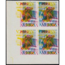 Upaep 1993 Perú Prueba proof color Fauna variedad variety sin dentar bl.4  MNH