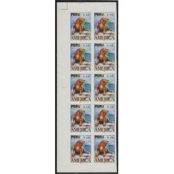 Upaep 1993 Perú Fauna Gato marino sin dentar variedad variety  bl.10