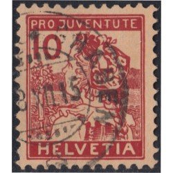 Suiza Switzerland 150 10 Céntimos Pro Juventud Matasellado