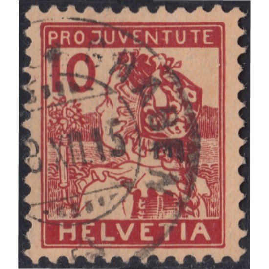 Suiza Switzerland 150 10 Céntimos Pro Juventud Matasellado