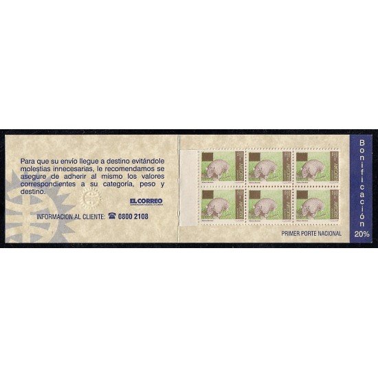 Uruguay C2141B 2003 Serie Antigua Fauna Tatou carnet MNH Uruguay C2141B 2003 Serie Antigua Fauna Tatou carnet MNH