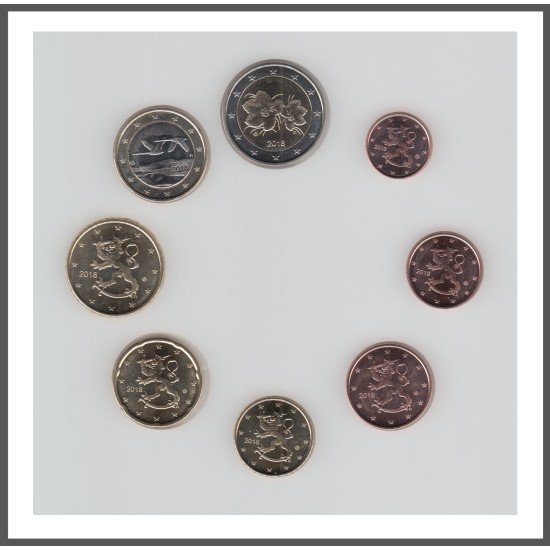 Finlandia 2018 Emisión monedas Sistema monetario euro € Tira Finlandia 2018 Emisión monedas Sistema monetario euro € Tira