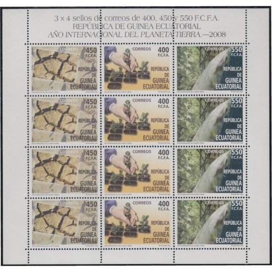 Guinea Ecuatorial 408/10 2008 Minihojita Año Internacional planeta Tierra MNH Guinea Ecuatorial 408/10 2008 Minihojita Año Internacional planeta Tierra MNH