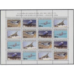 Guinea Ecuatorial 345/48 2005 Aviación Minihojitas MNH