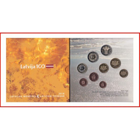 Letonia Latvija 2018 Cartera Oficial Monedas € euro Estados Bálticos 
