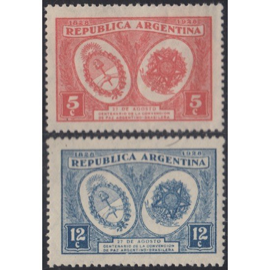 Argentina 321/22 1928 Centenario de la convención de paz con Brasil MNH Argentina 321/22 1928 Centenario de la convención de paz con Brasil MNH